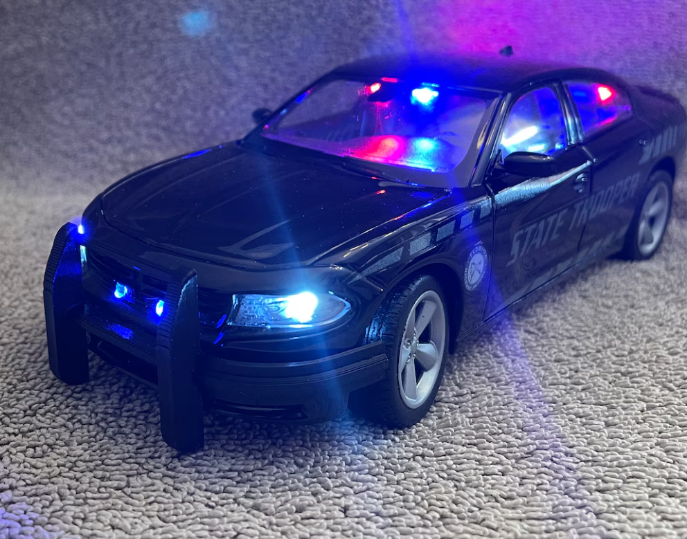 1/24 Scale 2016 Dodge Charger Florida Highway Patrol Stealth Unit Diecast Model Car – Custom Working LED Lights & Siren – Police Replica by Badboys Creations