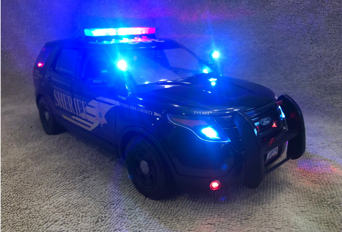 1/18 Scale 2015 Ford Explorer Maricopa County Sheriff Arizona Diecast Model | Custom Working LED Lights & Siren | Police Replica by Badboys Creations