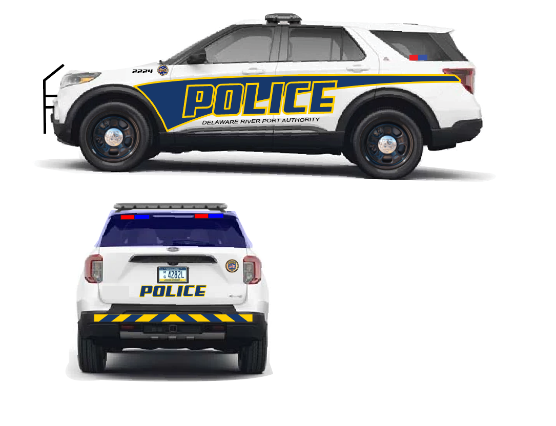 1/24 Scale 2022 Ford Explorer Delaware River Port Authority Police – DRPA NJ/PA Diecast Model Car with Working LED Lights & Siren | Custom by Badboys Creations
