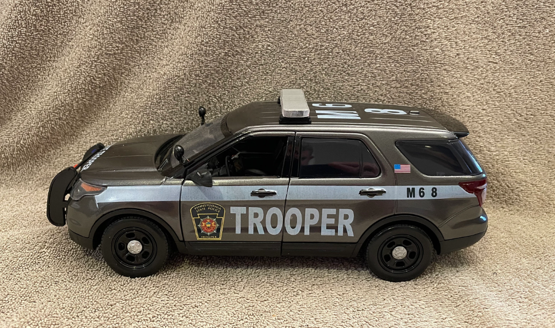 1/18 Scale 2015 Ford Explorer State Police Diecast Model Car – Working LED Lights & Siren – Custom by Badboys Creations