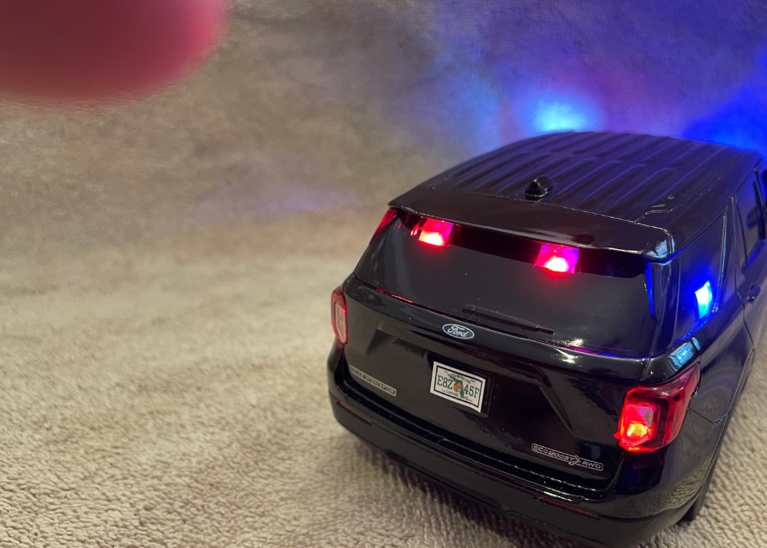 1/24 Scale 2022 Black Ford Explorer Undercover Police Unit – Working LED Lights & Siren – Custom Diecast by Badboys Creations