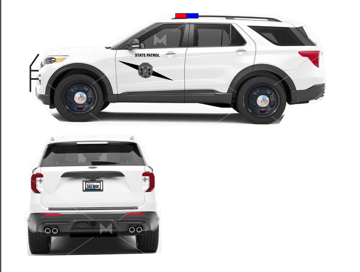 1/24 scale Washington State Diecast Model Police car with working lights and siren