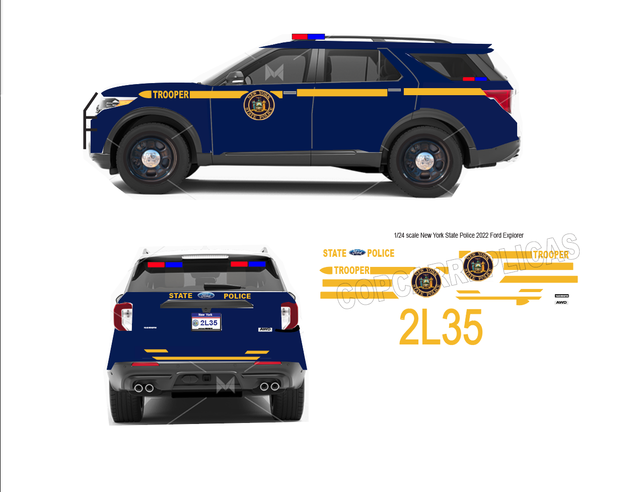 Nypd Flag Sticker NY New York State Police Trooper Window Decal Sticker ...