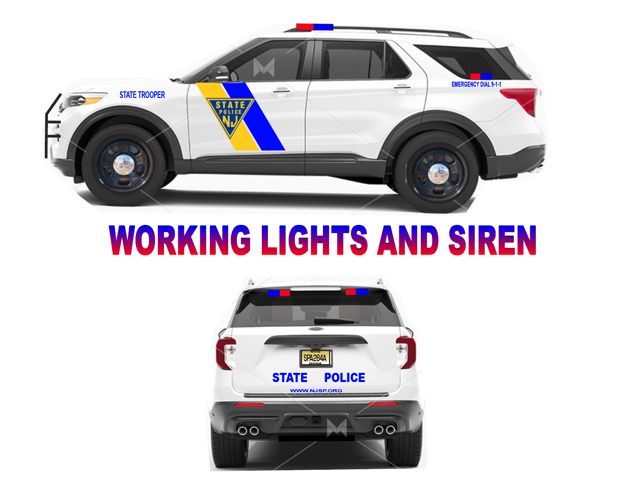 1/24 scale State Trooper 2022 Ford Explorer Diecast Model with Working Lights and Siren