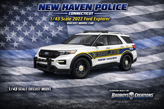 1/43 Scale 2022 Ford Explorer Police Diecast | New Haven Conneticut Police | Custom Model | Badboys Creations