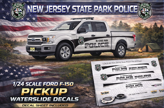 1/24 Scale Ford F-150 New Jersey State Park Police Waterslide Decals – Fits 1:24 Scale Models – Approx. 4 Sets – Decals Only