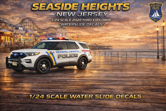 1/24 Scale 2022 Ford Explorer Seaside Heights New Jersey Police Waterslide Decals – Diecast Model Car Graphics – Badboys Creations