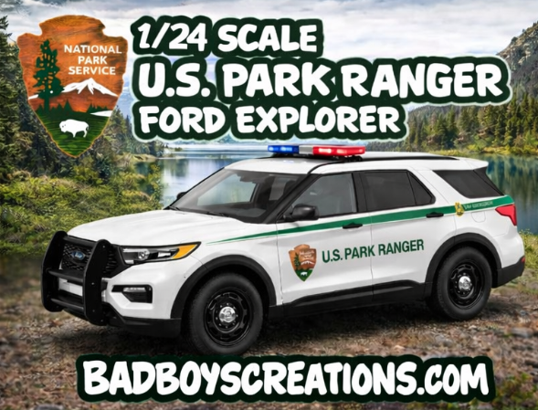 1/24 Scale 2022 Ford Explorer U.S. Park Ranger Diecast Model Replica – National Park Service Ranger Police SUV – Collectible Patrol Vehicle