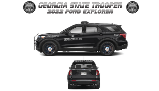 1/24 Scale Black Ford Explorer Georgia State Patrol Diecast Model – Custom Built Police Replica –