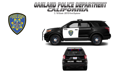 1/18 Scale 2015 Ford Explorer Police Diecast Model – Oakland California Police – Working LED Lights & Siren – Custom Made Replica