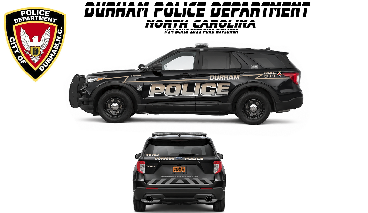 1/24 Scale 2022 Ford Explorer Durham North Carolina Police Diecast Model Car Replica Non Working Lights