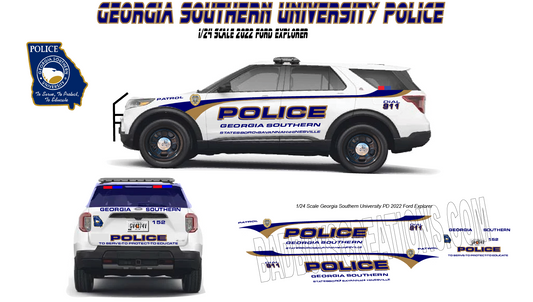1/24 Scale Georgia Southern University Police Waterslide Decals for 2022 Ford Explorer – 4 Complete Sets Included
