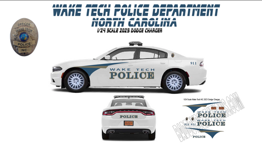 1/24 Scale Wake Tech North Carolina Police Waterslide Decals for 2023 Dodge Charger – Approx. 4 Sets Included