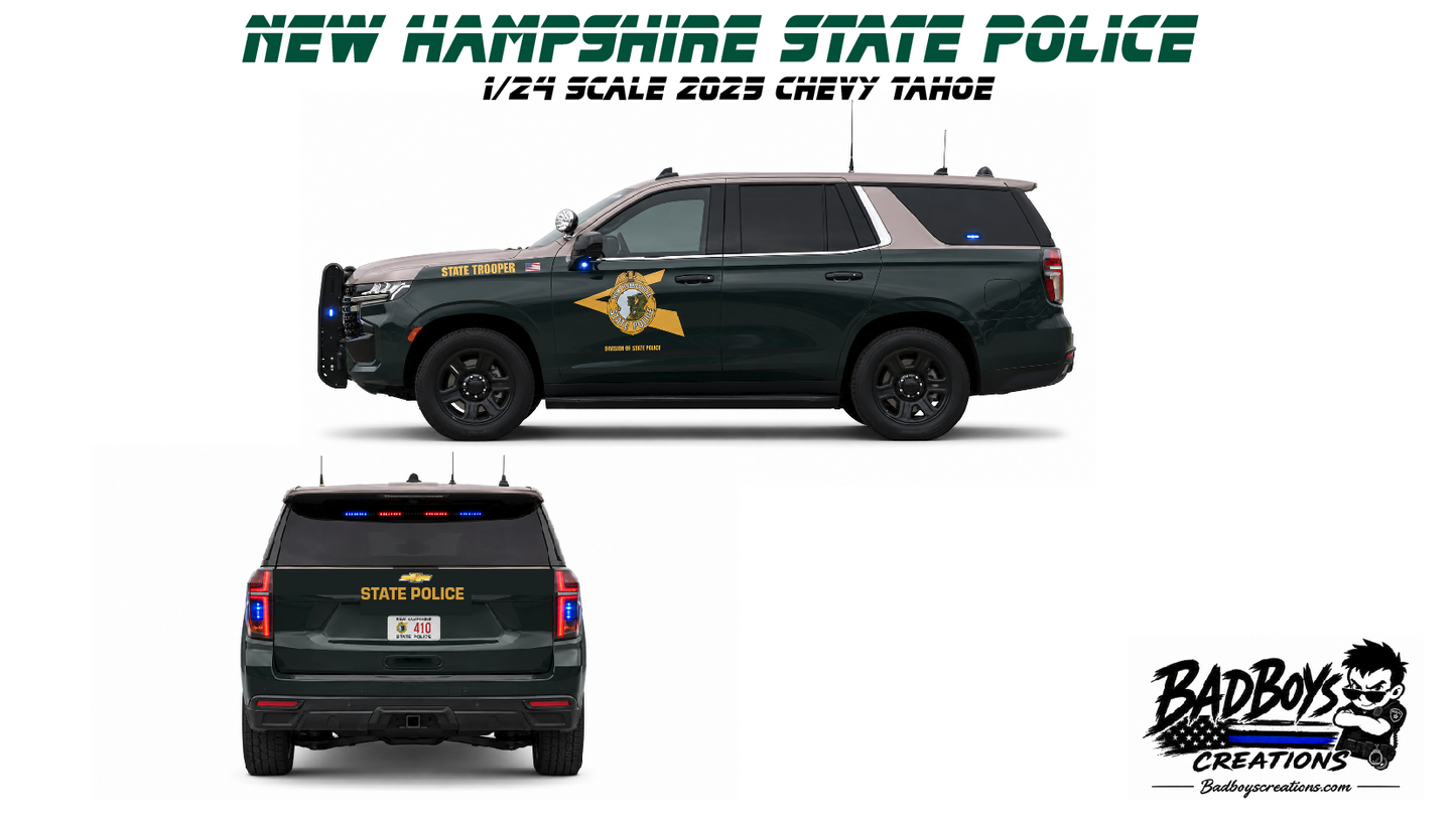 1/24 Scale 2025 Chevy Tahoe – New Hampshire State Police Diecast Model
