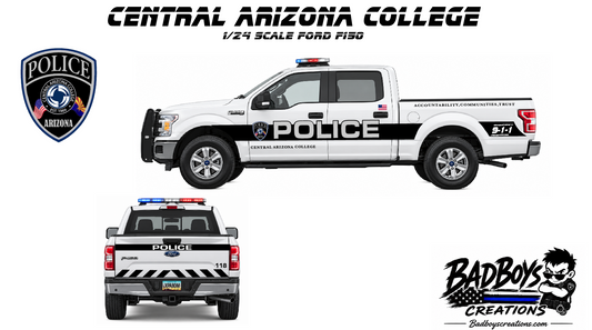 1/24 Scale Ford F-150 Central Arizona College Police Diecast Model – Working LED Lights & Siren