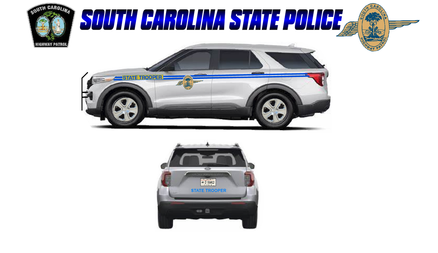 1/24 Scale 2022 South Carolina State Police Ford Explorer Diecast – Working LED Lights & Siren | Custom Police Model by Badboys Creations