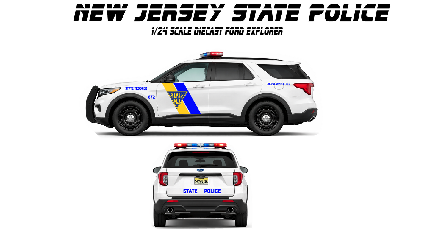 1/24 Scale 2022 Ford Explorer Illinois State Police Diecast Model – Custom State Police UV Replica | Non-Working Lights | Hand Built by Badboys Creations