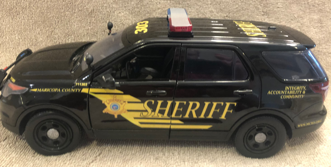 1/18 Scale 2015 Ford Explorer Maricopa County Sheriff Arizona Diecast Model | Custom Working LED Lights & Siren | Police Replica by Badboys Creations