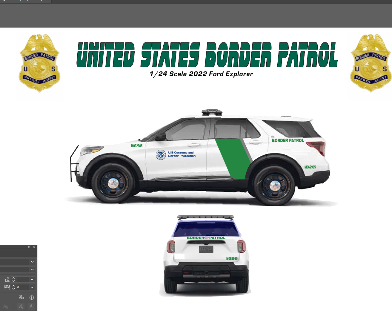 1/24 Scale U.S. Border Patrol 2022 Ford Explorer Diecast Model Car – Working LED Lights & Siren – Custom by Badboys Creations