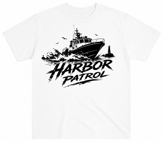 Harbor Patrol Graphic T-Shirt | Patrol Boat Nautical Shirt | Law Enforcement & Boating Tee
